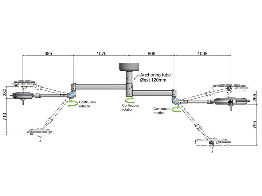 Pentaled 63n+30n lampada operatoria - doppia a soffitto - 1 pz.