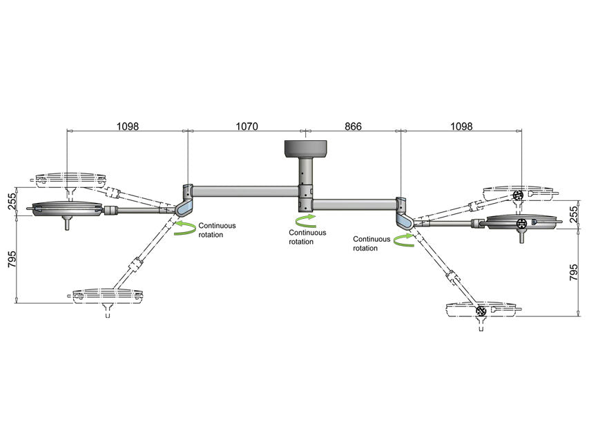 Pentaled 63n+63n lampada operatoria - doppia a soffitto - 1 pz.