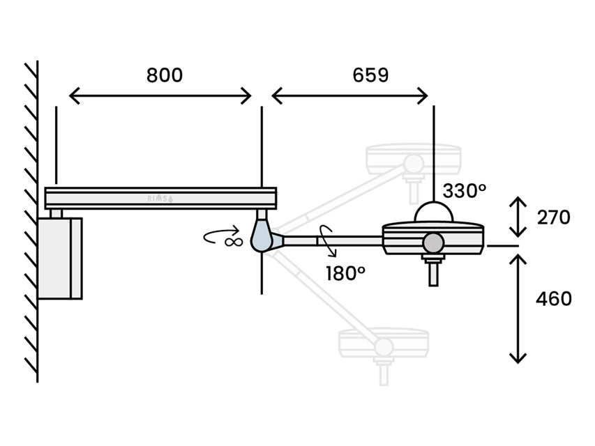 Luce Scialitica Pentaled 30E Light - Murale