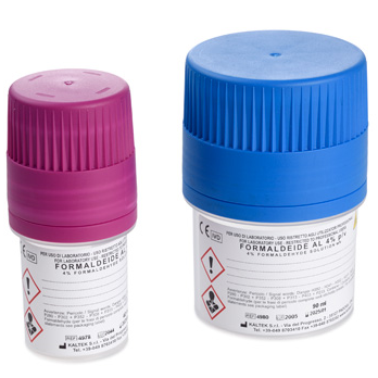 Contenitore di sicurezza Bioprotektor 90 monouso preriempito con Formaldeide al 4% 60 ml - conf.24 pz.