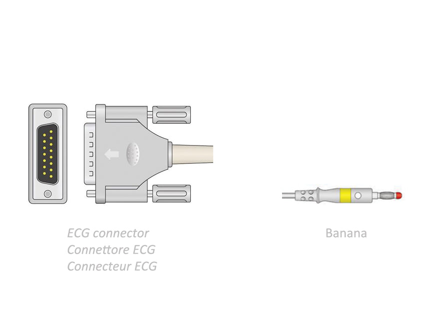 Cavo paziente ecg 2,2 m - banana - compatibile bionet, spengler, altri - 1 pz.