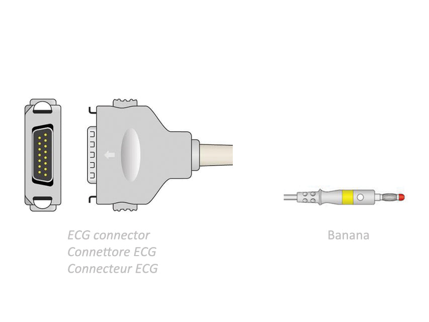 Cavo paziente ecg 2,2 m - banana - compatibile fukuda denshi - 1 pz.