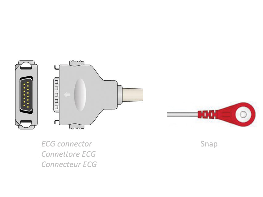 Cavo paziente ecg 2,2 m - snap - compatibile fukuda denshi - 1 pz.