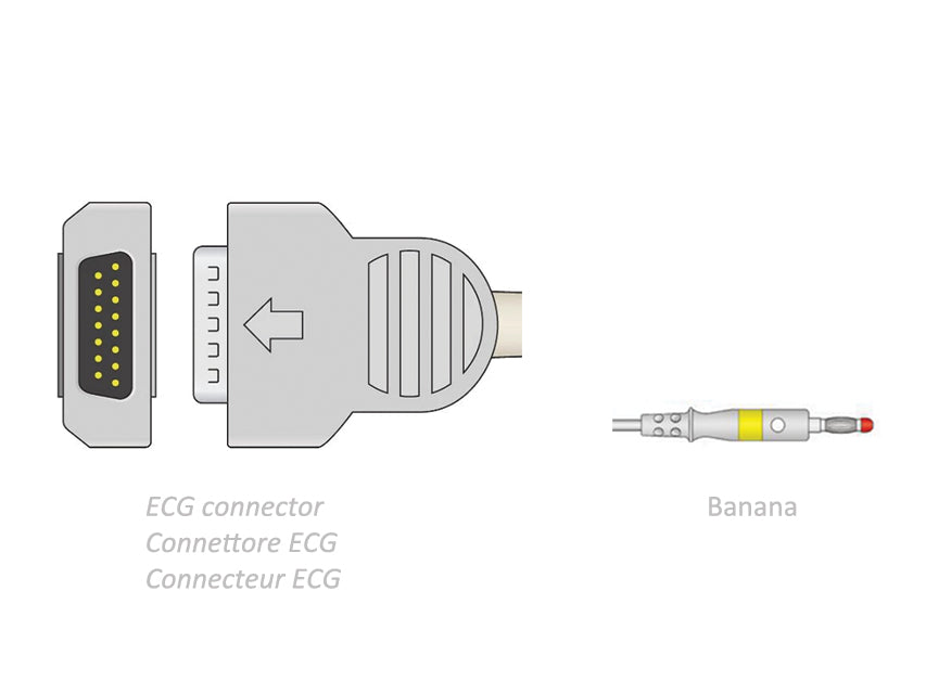 Cavo paziente ecg 2,2 m - banana - compatibile ge marquette - 1 pz.