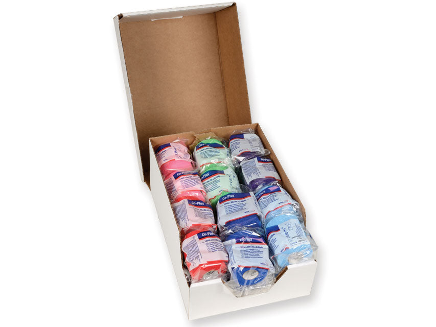 Co-Plus-Binde 6,3 m x 7,5 cm - gemischte Farben - 24 Stk. Packung