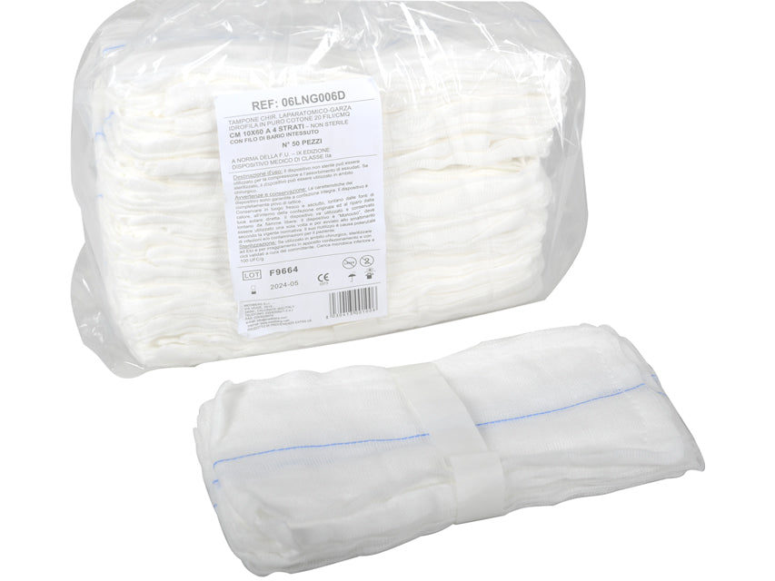 Garza laparatomica 30x30 cm - 4 fili - conf. 50 pz.