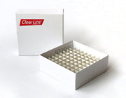 Cajita criogénica blanca de cartón ClearLine® - con separador para 81 criotubos - h : 51 mm