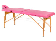 Lettino da massaggio pieghevole in legno a 2 sezioni - rosa