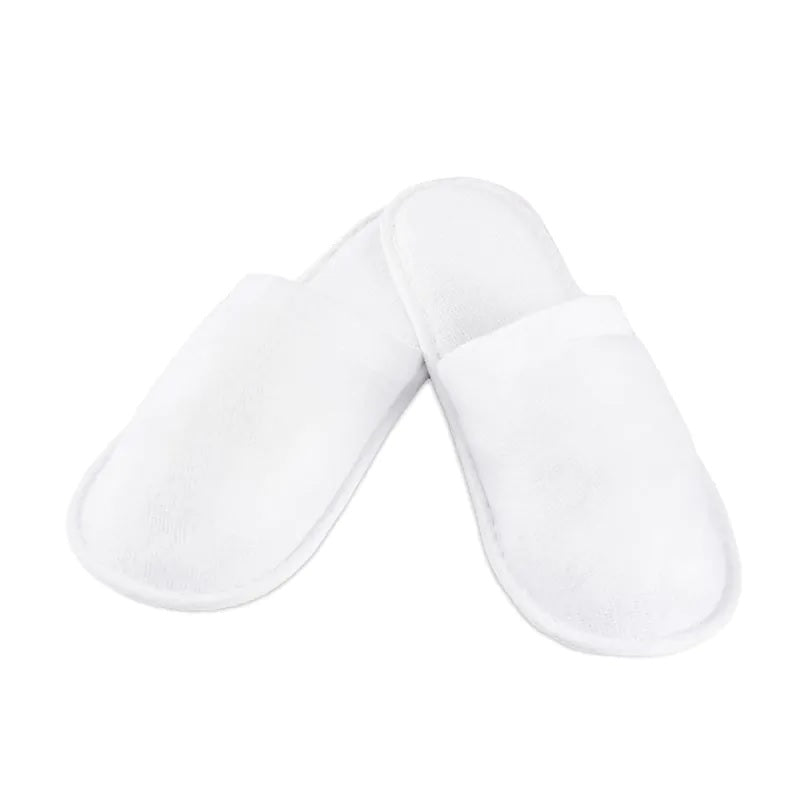 Pantofole chiuse in spugna unisex - bianche