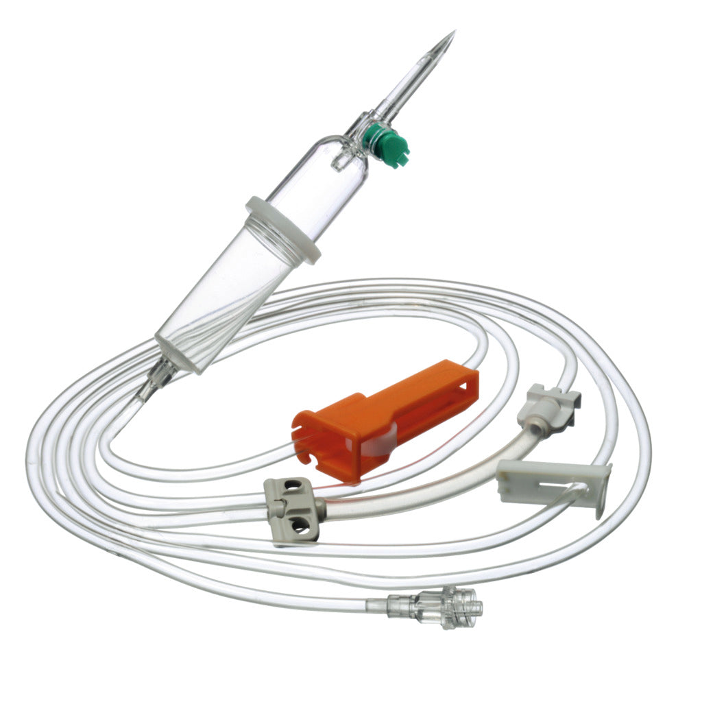 Deflussore Infusomat Space per pompe volumetriche B.Braun - con punto d'iniezione