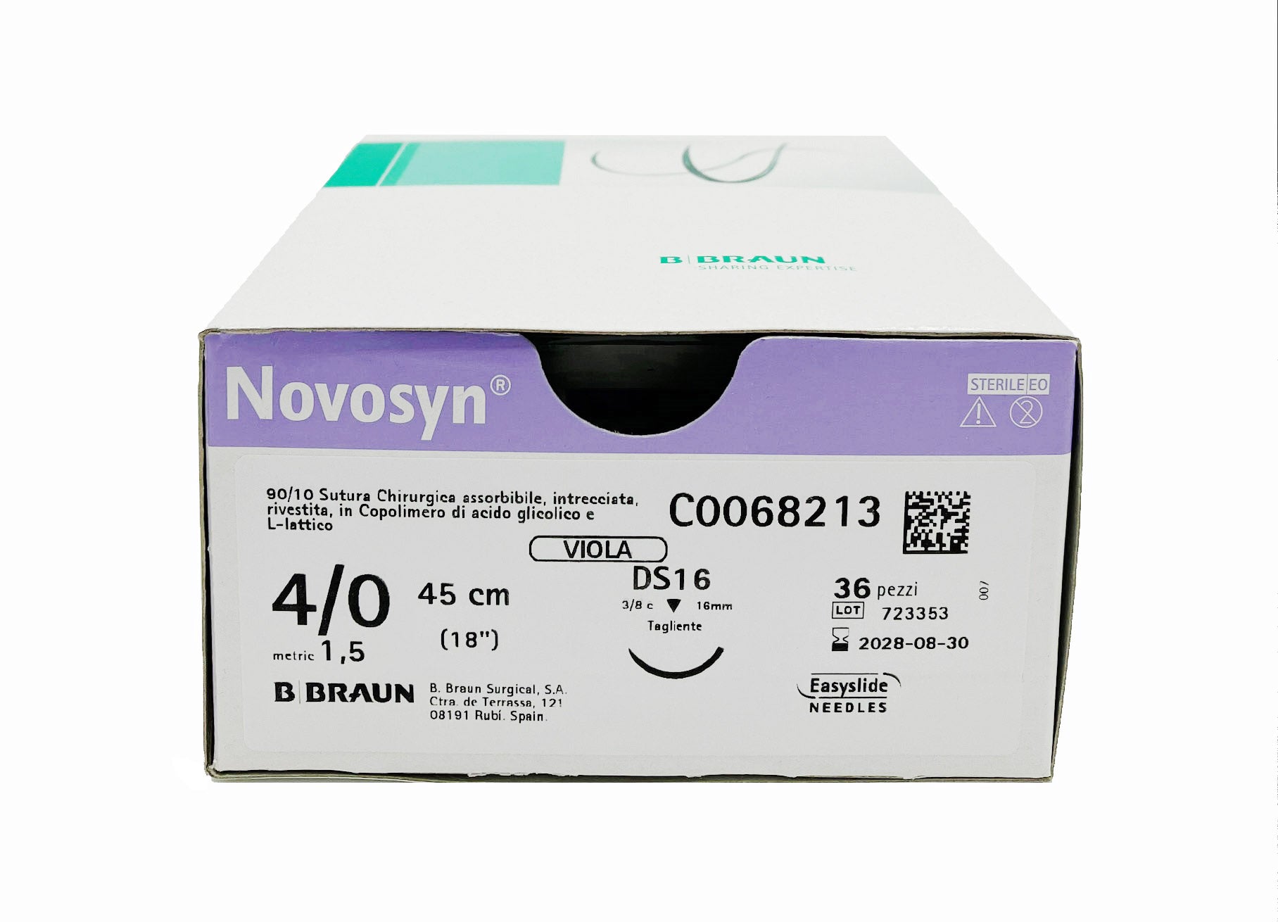 Novosyn suture assorbibili poliglactina 910 - filo incolore