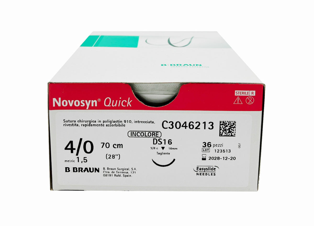 Novosyn Quick suture assorbibili poliglactina 910 incolori - ago 3/8