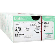 Dafilon suture non assorbibili in nylon, ago 3/8 24mm, USP 2/0 - filo blu 75cm - conf.36