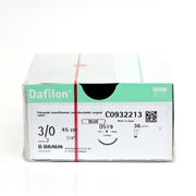 Dafilon suture non assorbibili in nylon, ago 3/8 19mm, USP 3/0 - filo blu 45cm - conf.1 pz.
