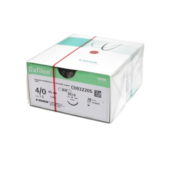 Dafilon suture non assorbibili in nylon, ago 3/8 19mm, USP 4/0 - filo blu 45cm - conf.36
