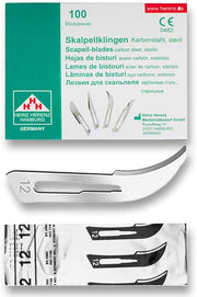 Hojas de bisturí estériles desechables Heinz Herenz Carbon Steel n.º 12 - env. 100