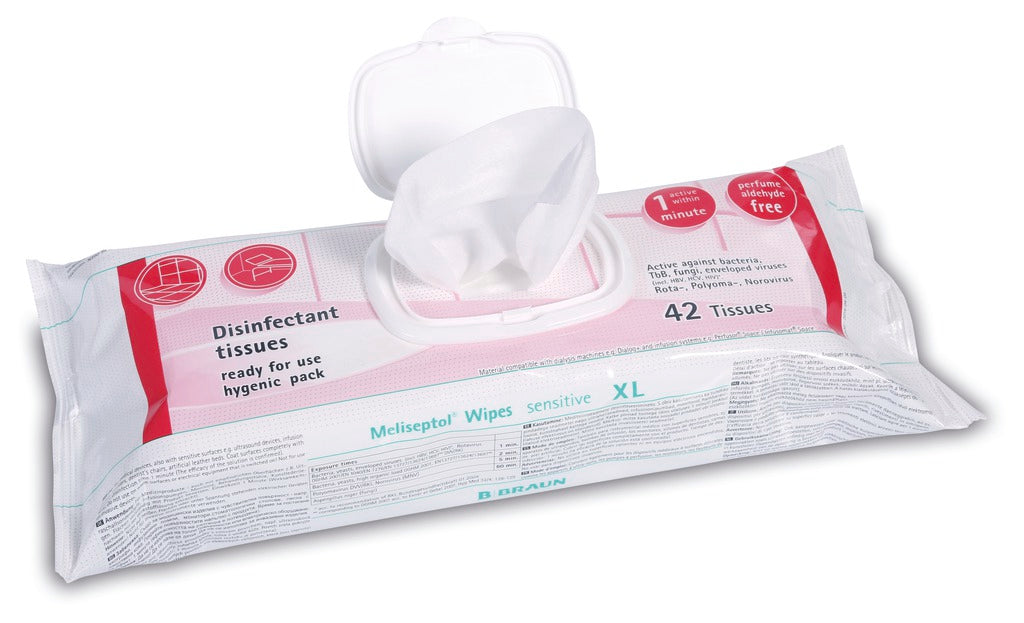 Meliseptol Wipes sensitive Salviette disinfettanti formato XL - 42 pezzi