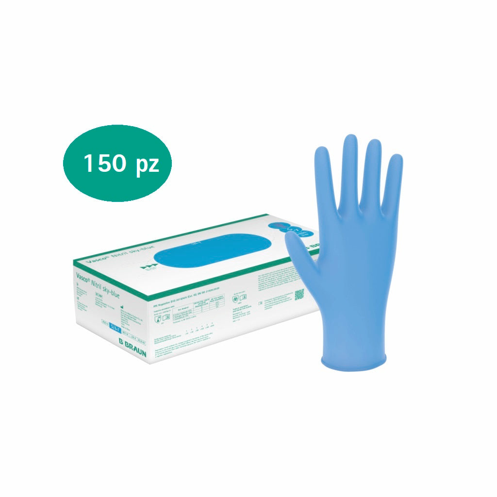 Guantes de nitrilo sin polvo B.Braun Vasco - Talla M - env. de 150 uds.