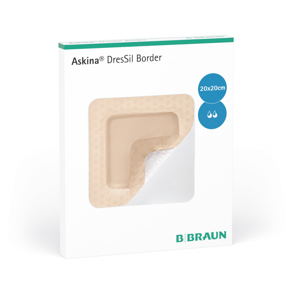 Askina DresSil Border Medicazione in schiuma tri-strato 7,5 x 7,5 cm - conf.10 pz.