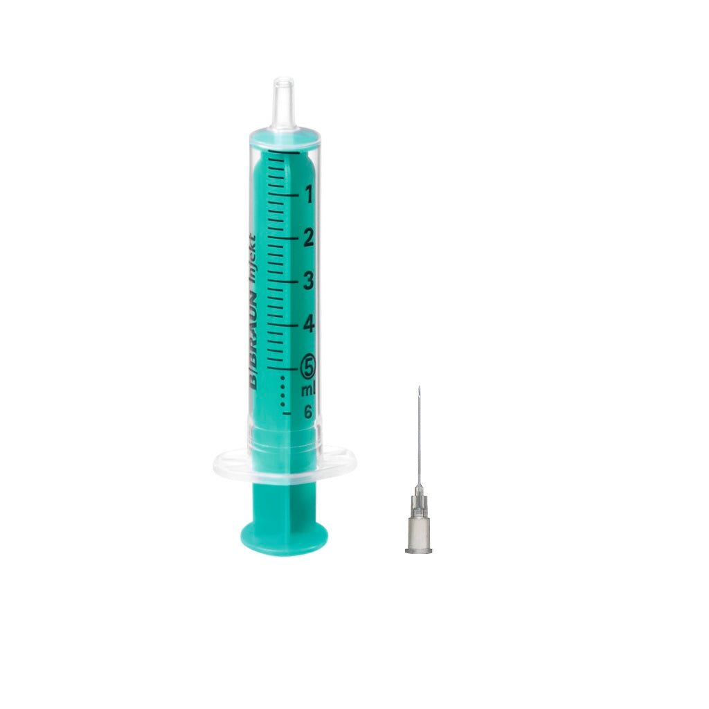 Siringhe B.Braun Injekt DUO da 5 ml luer eccentrico con ago Sterican 22Gx30mm - conf.100 pz
