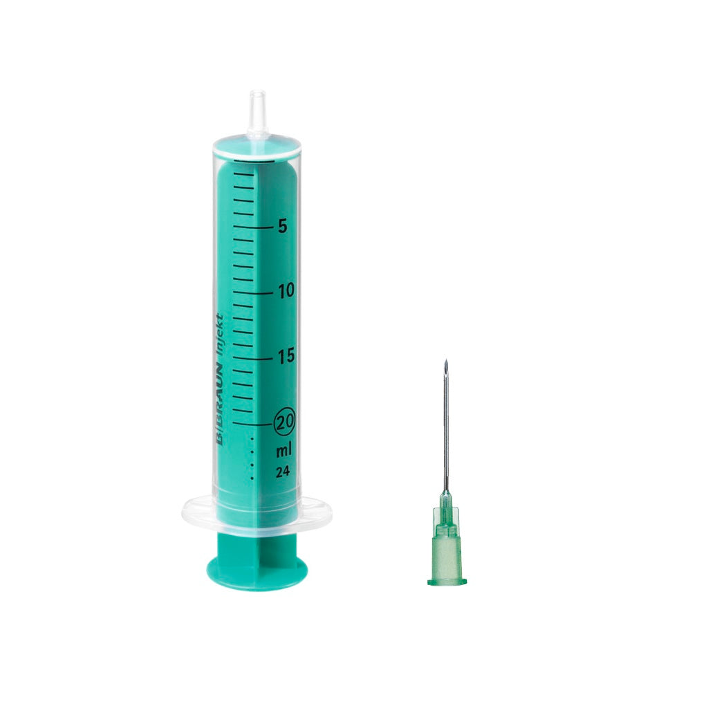 Siringhe 20 ml con ago Sterican 21Gx40mm B.Braun Injekt DUO - luer eccentrico - conf.100 pz.