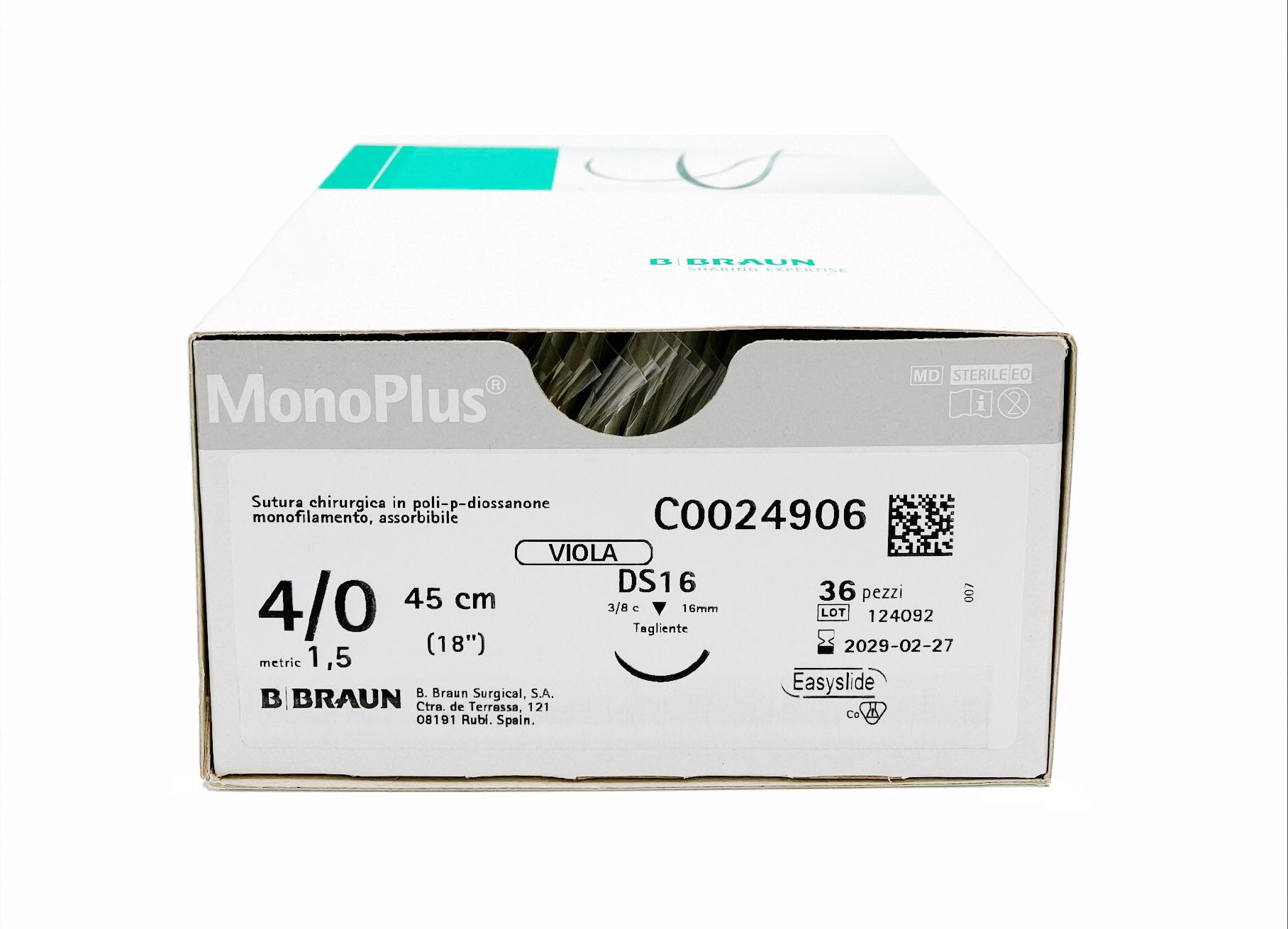 Monoplus suture assorbibili polidiossanone - filo viola