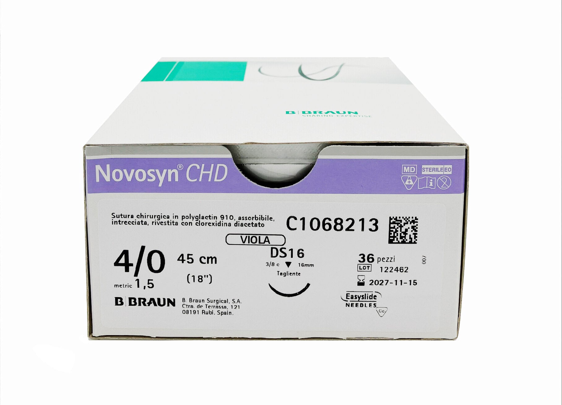 Novosyn CHD antibatterico suture assorbibili poliglactina 910 - filo viola