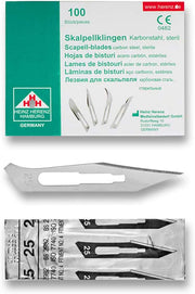 Hojas de bisturí estériles desechables Heinz Herenz Carbon Steel n.º 25