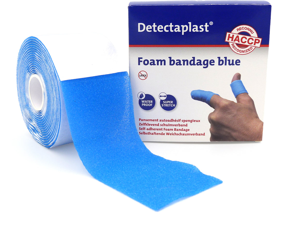Soft next cohesive bandage 6X100 cm - blue color - ideal for Haccp