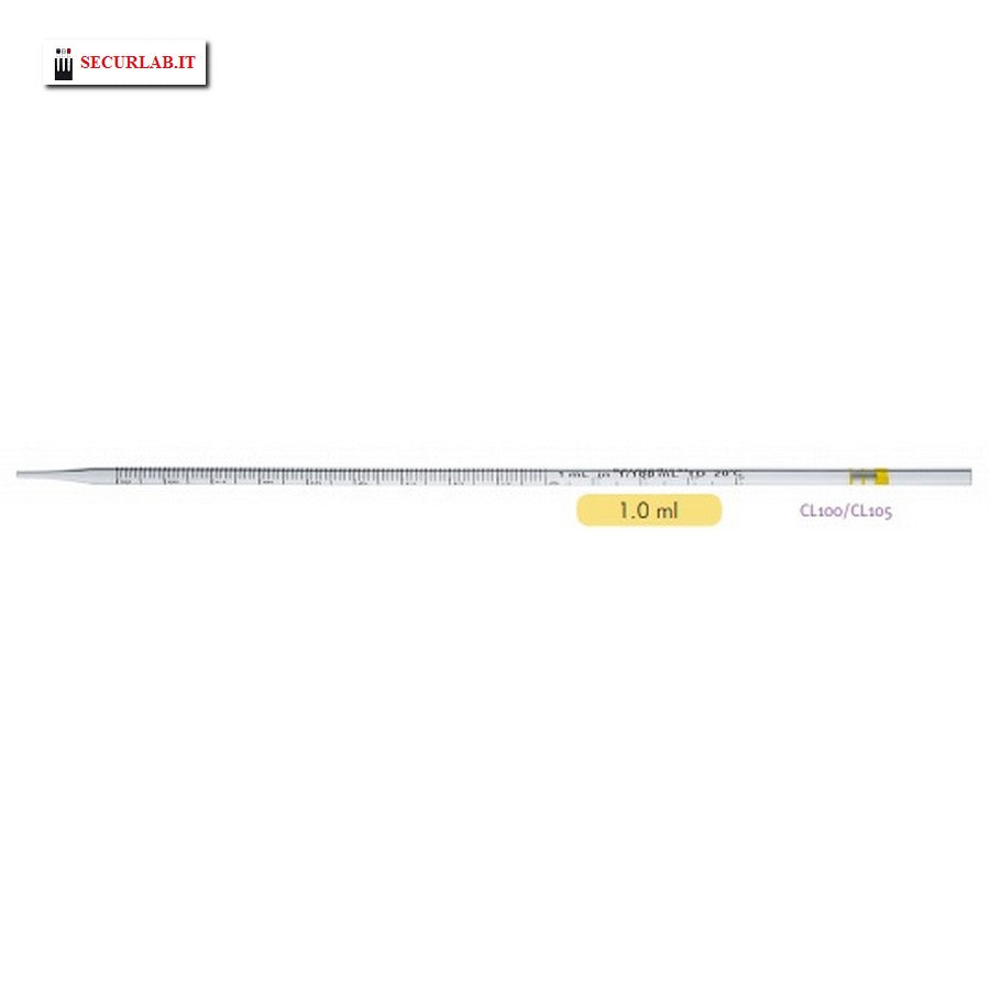 Pipette mon. ps - Conf.singola sterili - Vol.1ML - grad.1/100 - Conf.1000 pz.