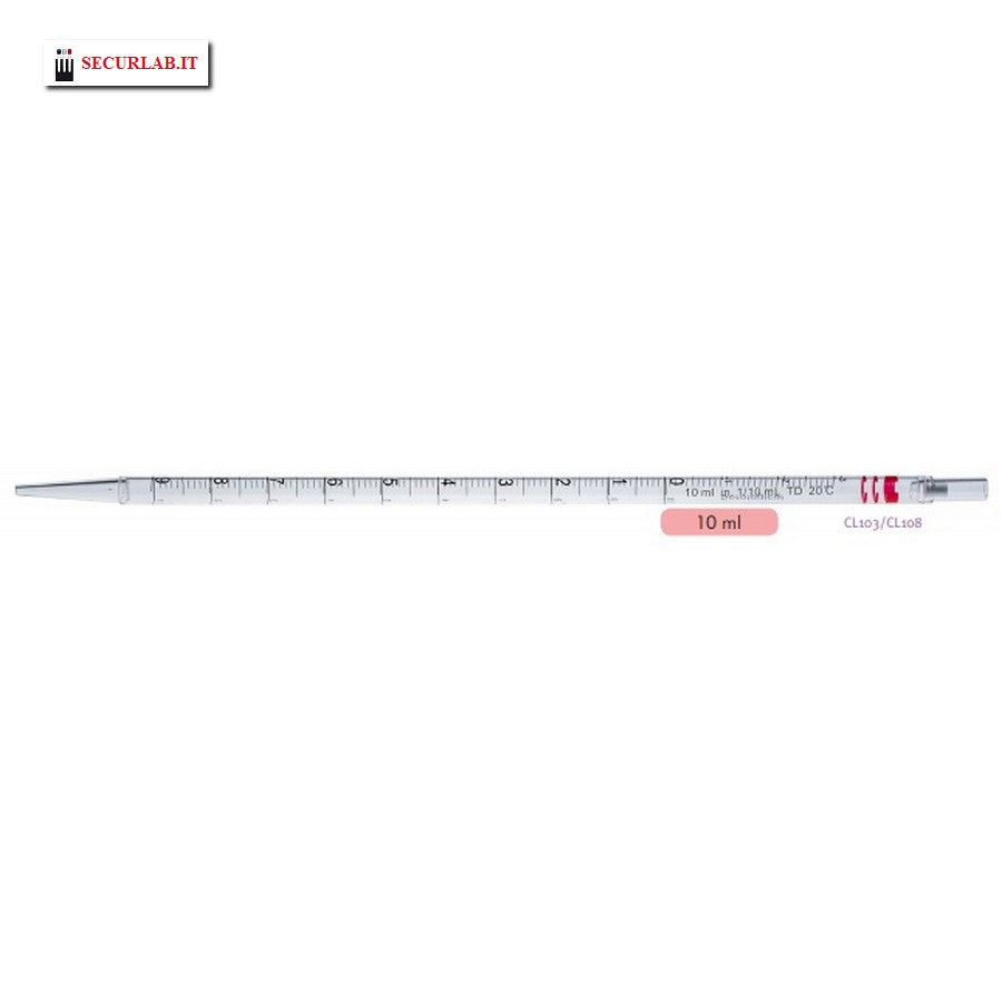 CLEARLine serologische Pipette 10 ml, HELLROT, Einzelpackung steril - Packung mit 200 Stk.