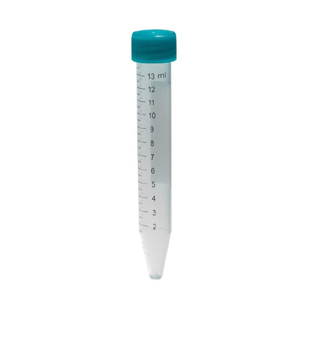 Tube de centrifugation conique de 15 ml en polypropylène 120 x 16 mm. En sachet stérile DNASE-RNASE-PYROG.FREE cf.500