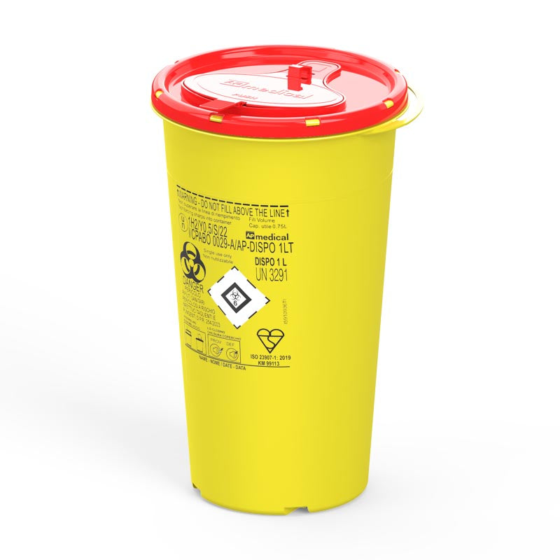 Contenitore rifiuti ospedalieri 1 Litro DISPO - 110x182 mm