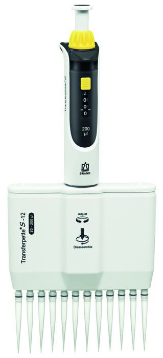 Micropipetta BRAND multicanale Transferpette S, 0,5-10 µl, puntale 0,5-20 µl