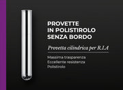 Provetta cilindrica per R.I.A. 11x70 mm in ps senza bordo conf. 6000 pz
