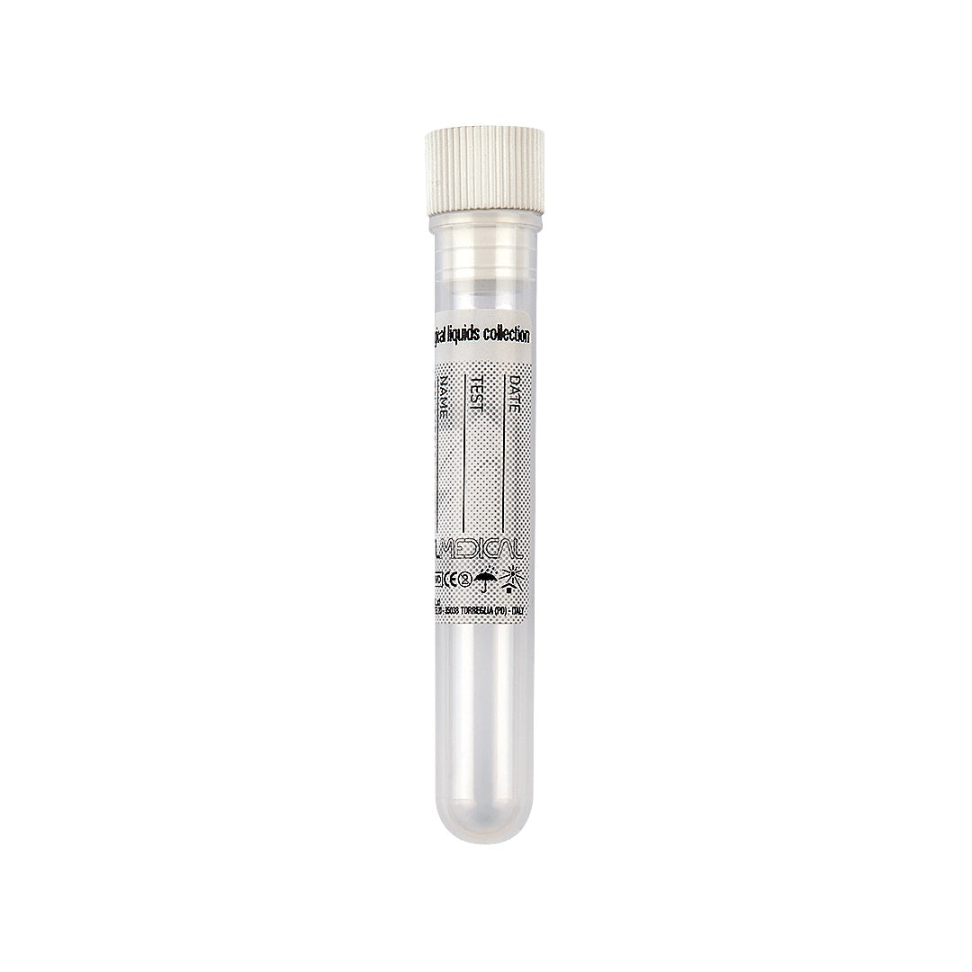 Provette cilindriche in polipropilene da 5 ml con tappo bianco - 12x86 mm - conf.1500 pz sfusi