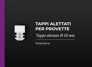 Tappi alettati per provette 13 mm neutri conf. 1000 pz.
