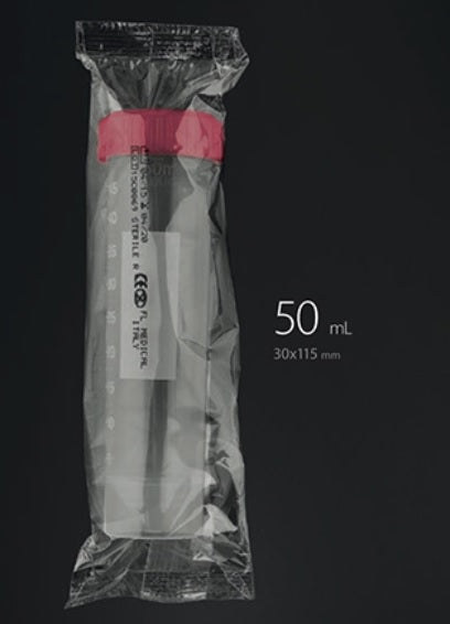 Provetta 50 ml conica tappo a vite graduata sterile con base d'appoggio - Conf.500 pz.