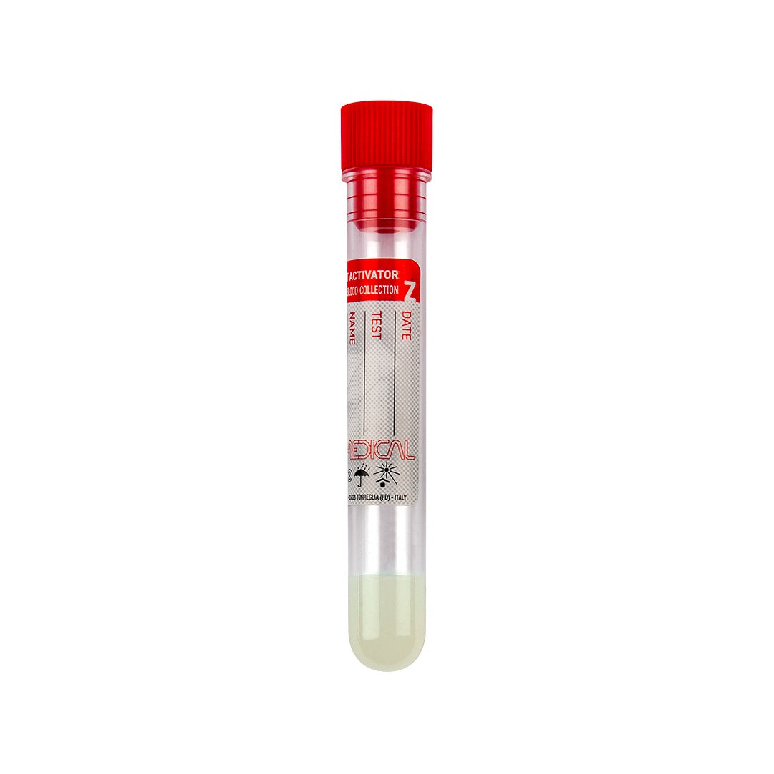 Provette 12x86 mm con gel separatore e acceleratore della coagulazione PMMA tappo rosso - conf.1000 pz.