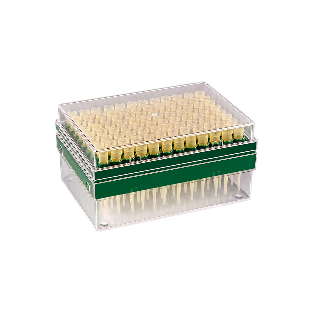 Puntali gialli in rack da 96 pz.tipo Gilson 0:200 ul - Conf.960 pz.