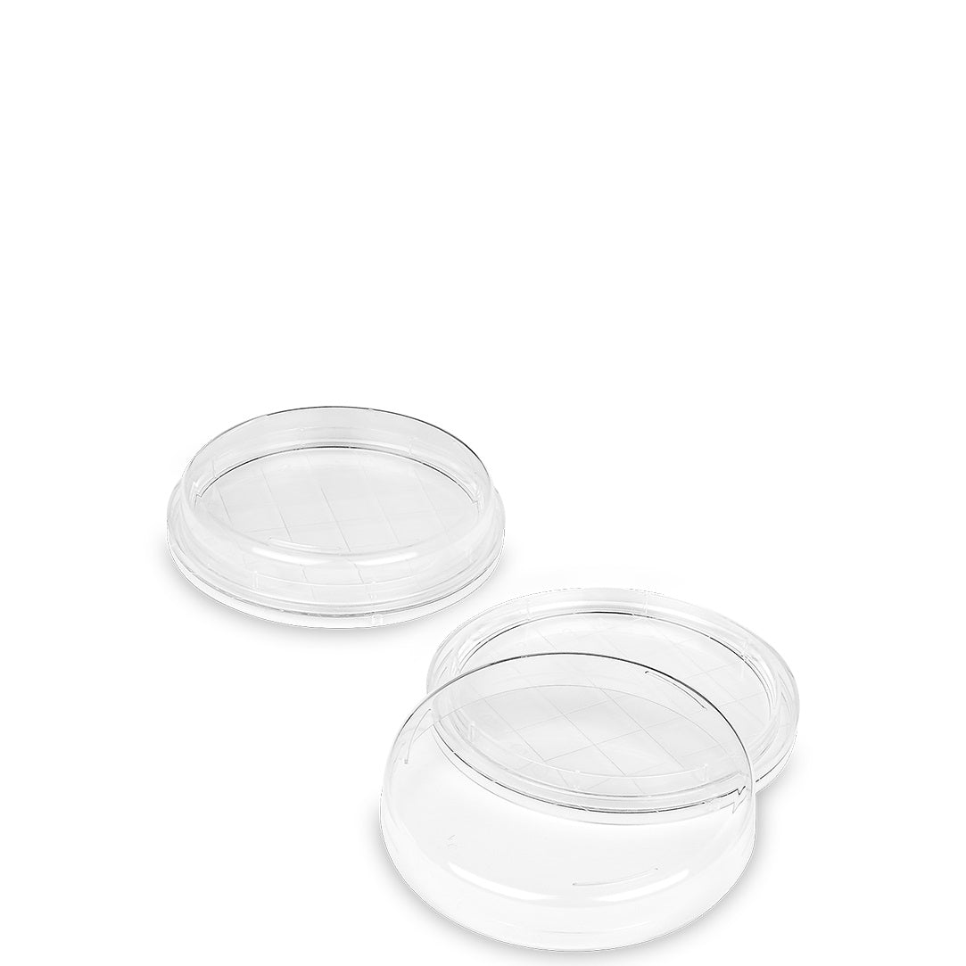 Piastre di petri sterili Contact ø 55 mm, H 14 mm ventilate in polistirolo - con griglia di conta - Conf.800 pz.