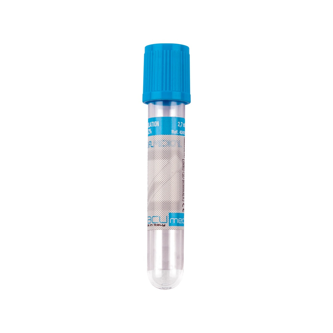 Provette sottovuoto Vacumed® sodio citrato 3,8% per coagulazione - capacità 2,7 ml - tappo azzurro - conf.100 pz.