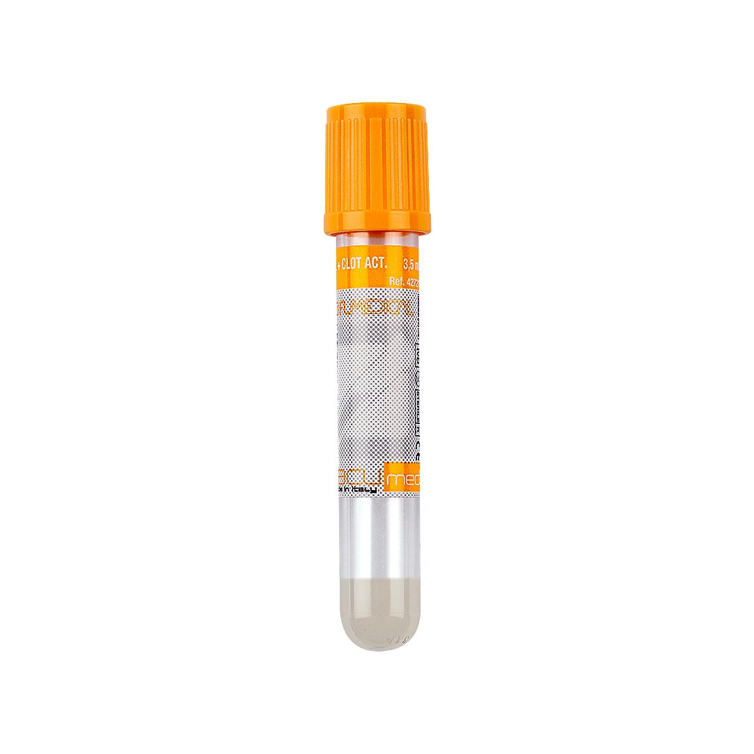 Provette Vacumed® 13x75 mm con Gel + Attivatore x 3,5 ml di sangue, tappo giallo-oro, sterile - conf.600 pz.