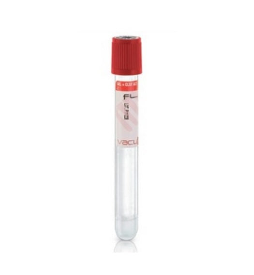 Vacumed® provette sottovuoto 13x100 con gel separatore + attivatore di coagulazione - tappo rosso - conf.100 pz.