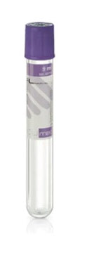 Tubos Vacumed® 16x100 mm con K3 EDTA para 9 ml de sangre, tapón morado, estéril - env. 1200 uds
