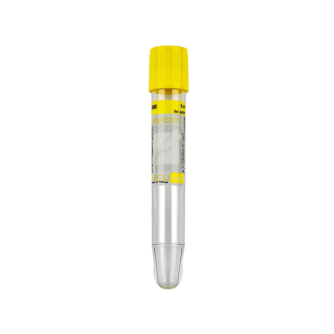 Provetta sottovuoto per urina Vacumed 9 ml di urina 16x100 mm tappo giallo, sterile conf. 100 pz.