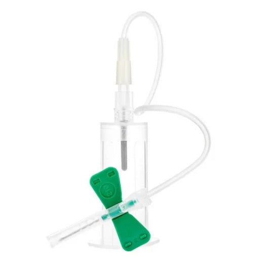 Set prelievo ago a farfalla 21G verde con dispositivo di sicurezza, holder - tubo 178 mm, sterile conf. 25 pz.