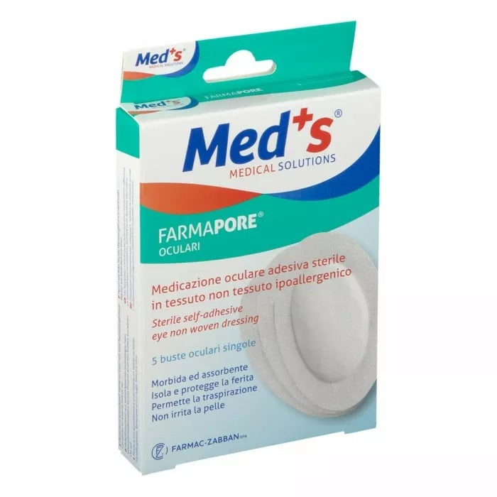 Medicazione Oculare FARMAPORE - Adesiva Sterile - Conf. 5 Buste Singole