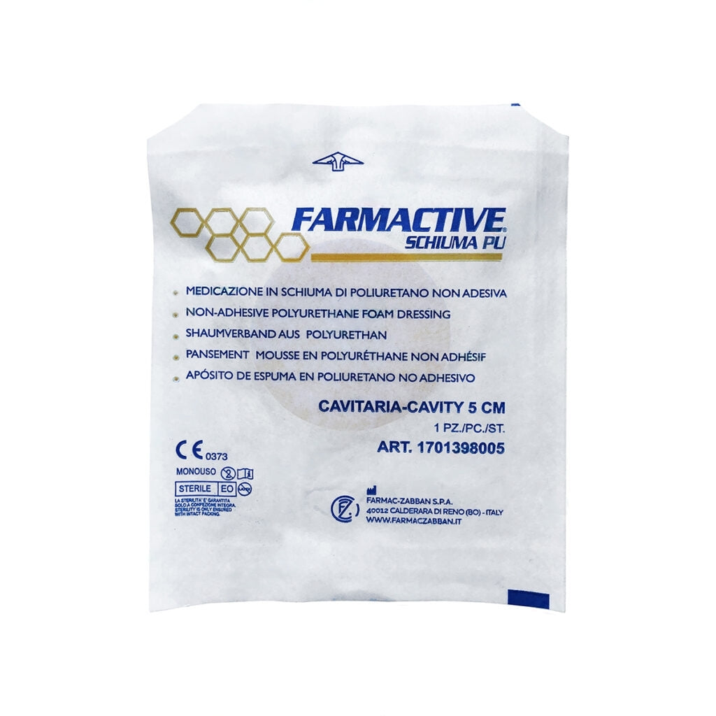 Medicazione sterile Farmactive in schiuma di PU non adesiva Cavitaria