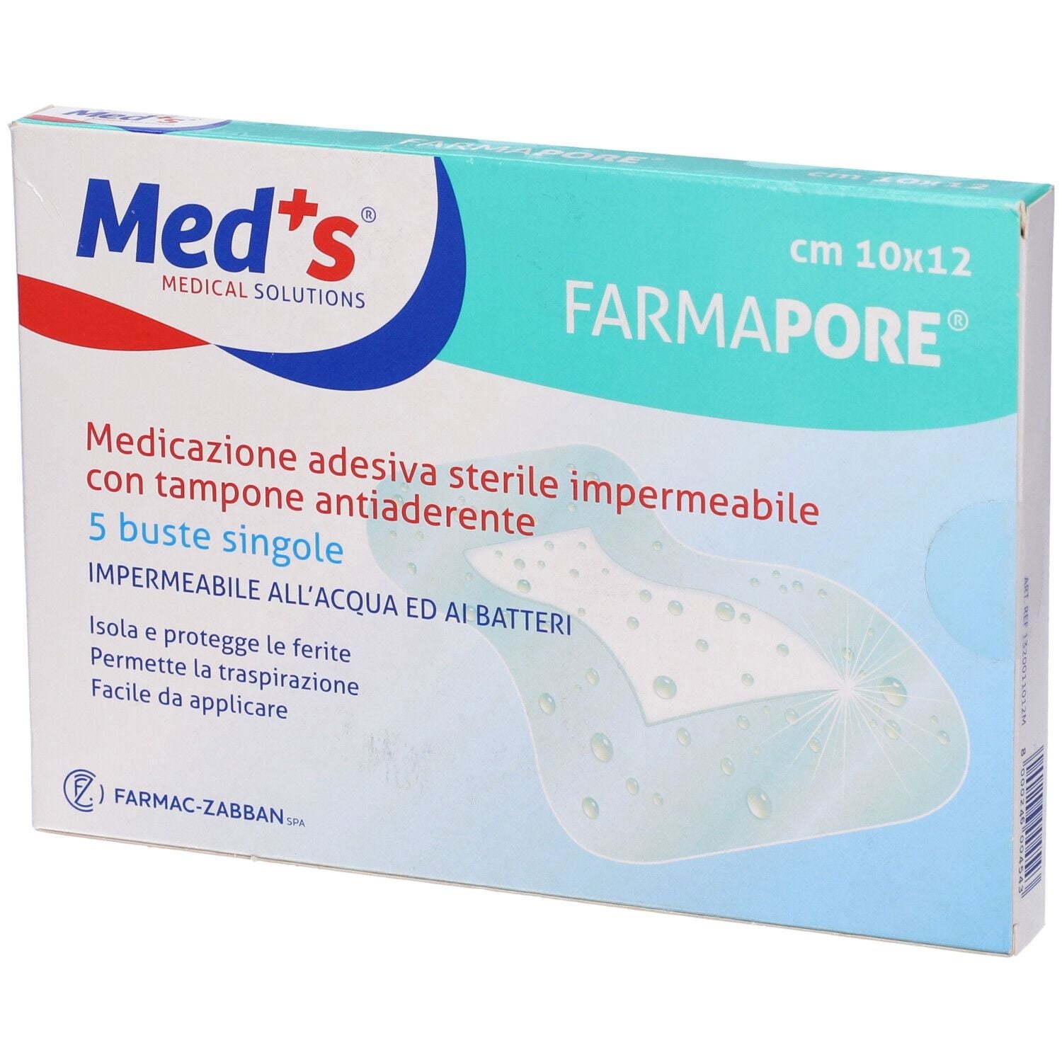 Medicazioni adesive impermeabili FARMAPORE sterili e trasparenti MED'S